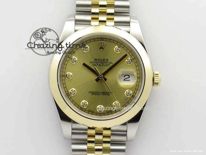 AAA Replica Watches A 3763 Colorful On 126333 Edition YG YG 1:1 Best YG Diamond Dial Jubilee SS Bracelet Wrapped 41mm Noob DateJust 0118